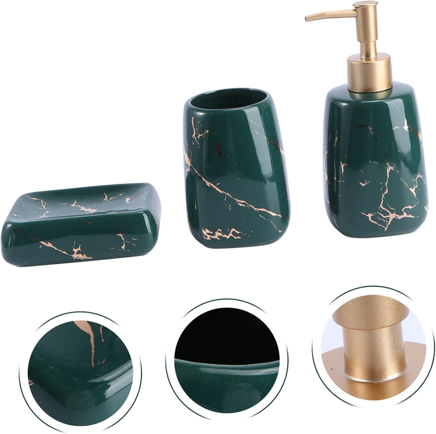 Complete Black Bathroom Set with 3 Essential Items for Organization Beauty
