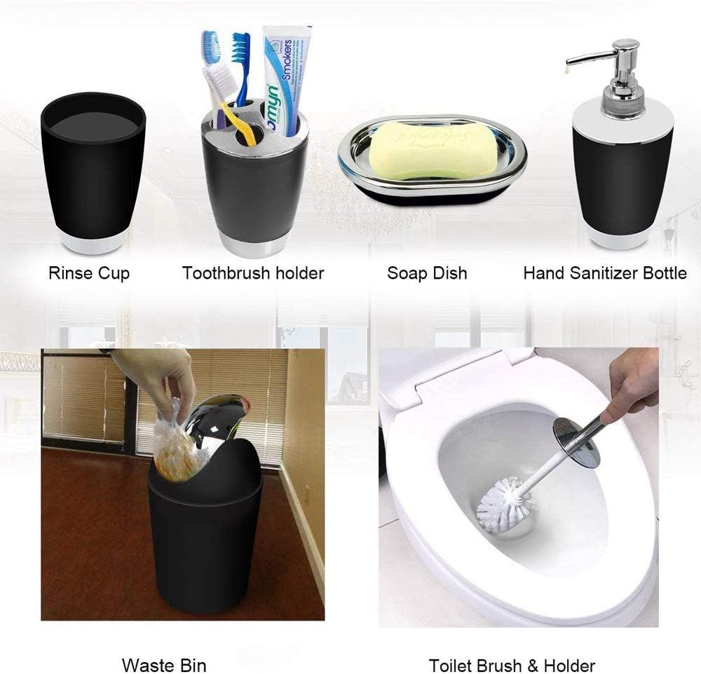 Funwill 6-Piece Plastic Bathroom Accessory Set