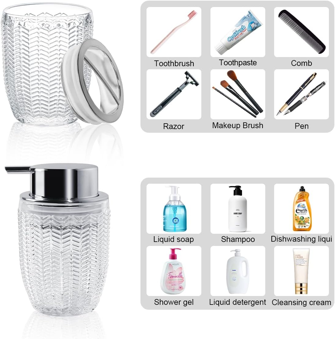 3-Piece Glass Bathroom Accessories Set