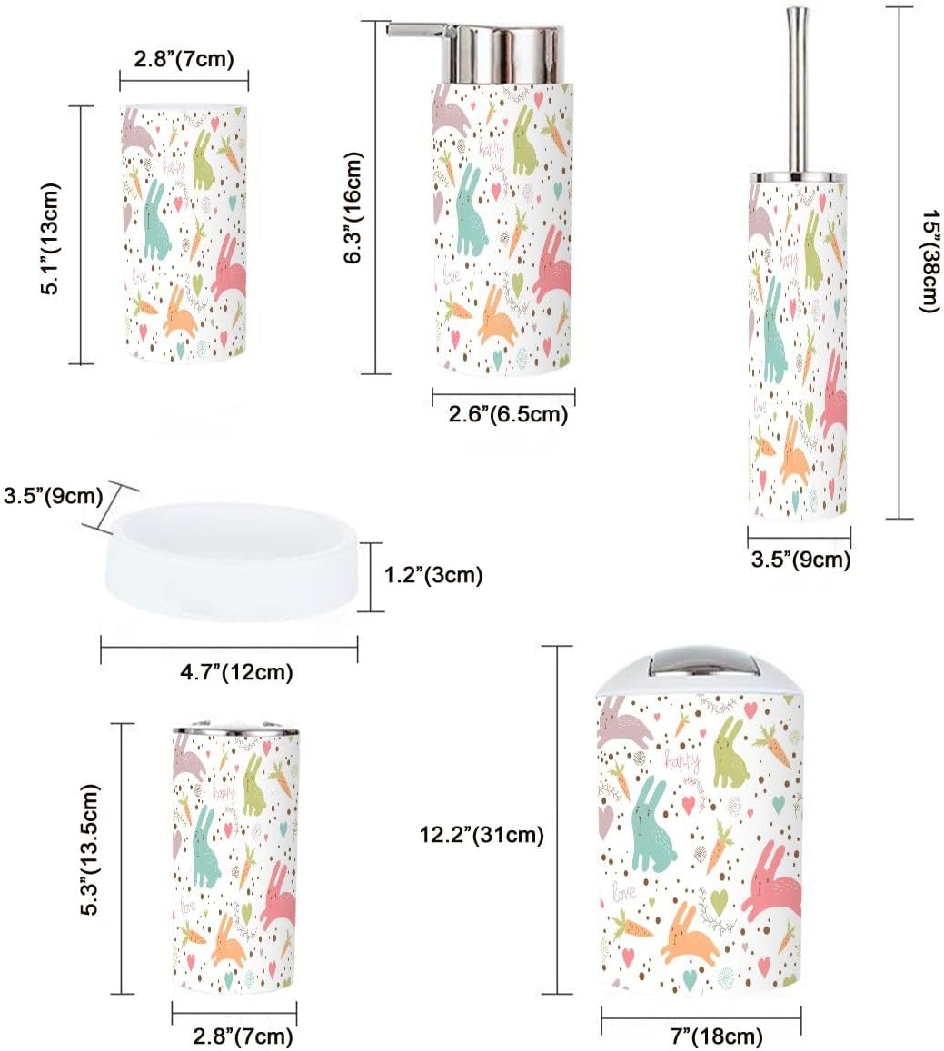 Bathroom Accessories 6-Piece Cartoon Pattern Set for Kids