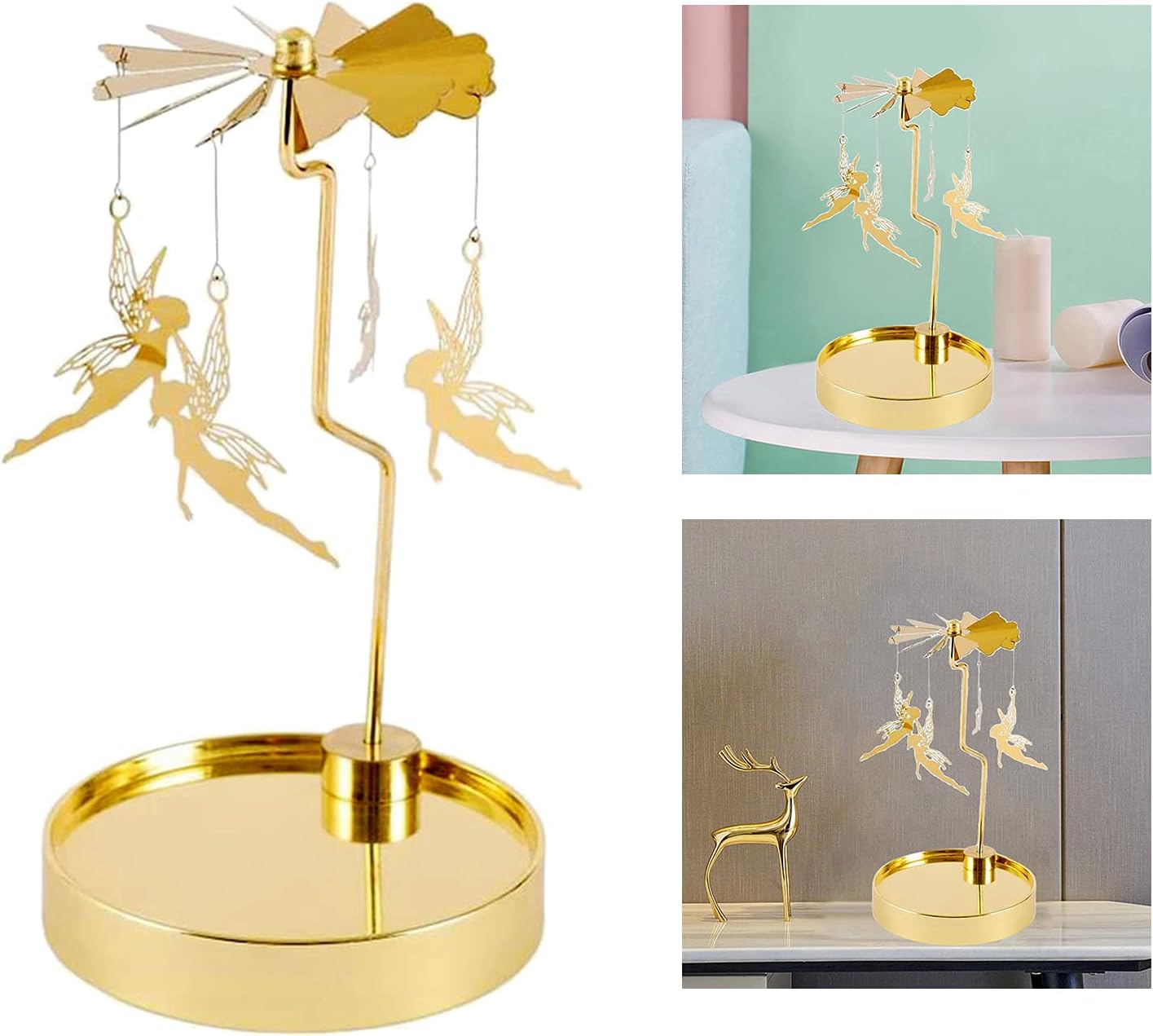 Magnificent Stainless Steel Spinning Candle Holder