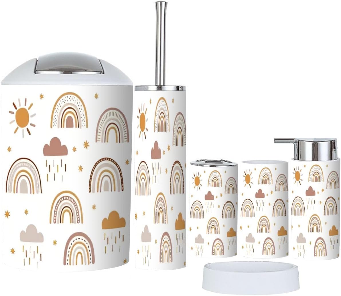 Bath Time Treat Hand-Drawn Nursery Bathroom Set 6 Piece