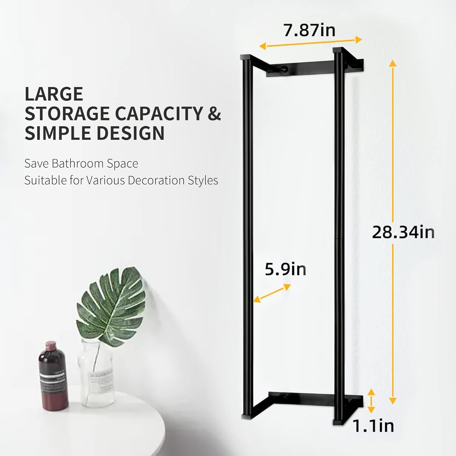 Space-Saving Wall-Mount Towel Holder for Bathrooms