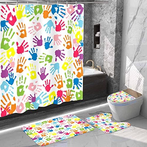 Vibrant Rainbow Shower Curtain Set for Kids