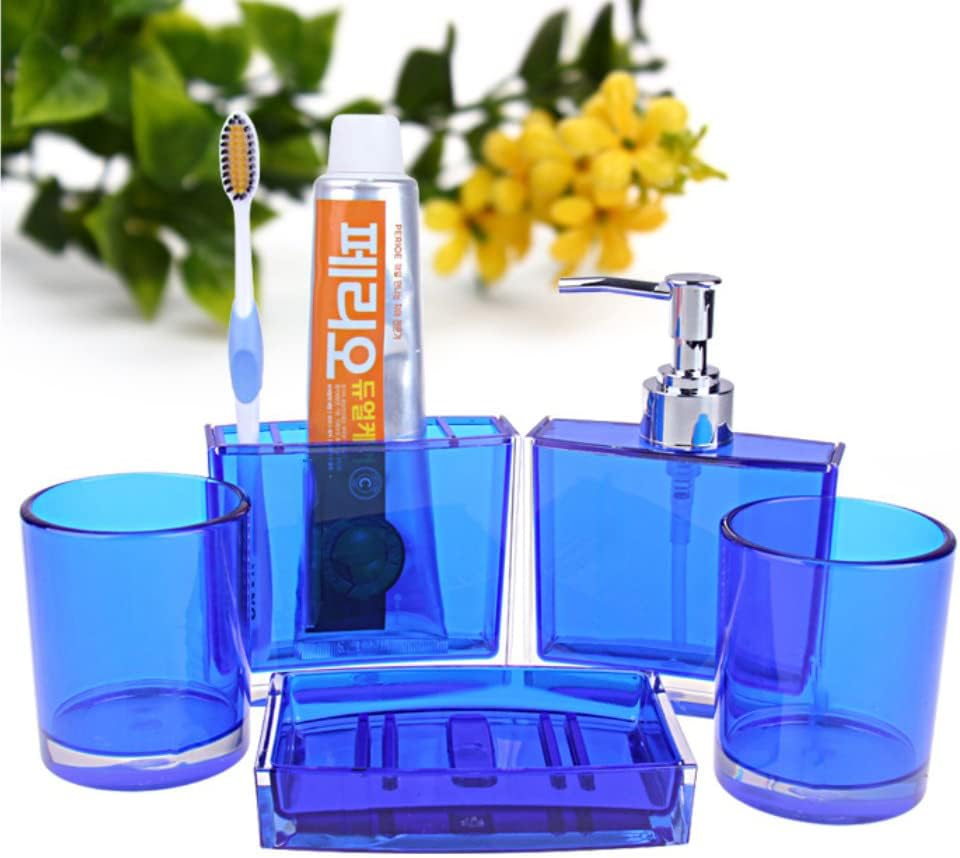 Modern Bathroom Accessory Set Blue-5