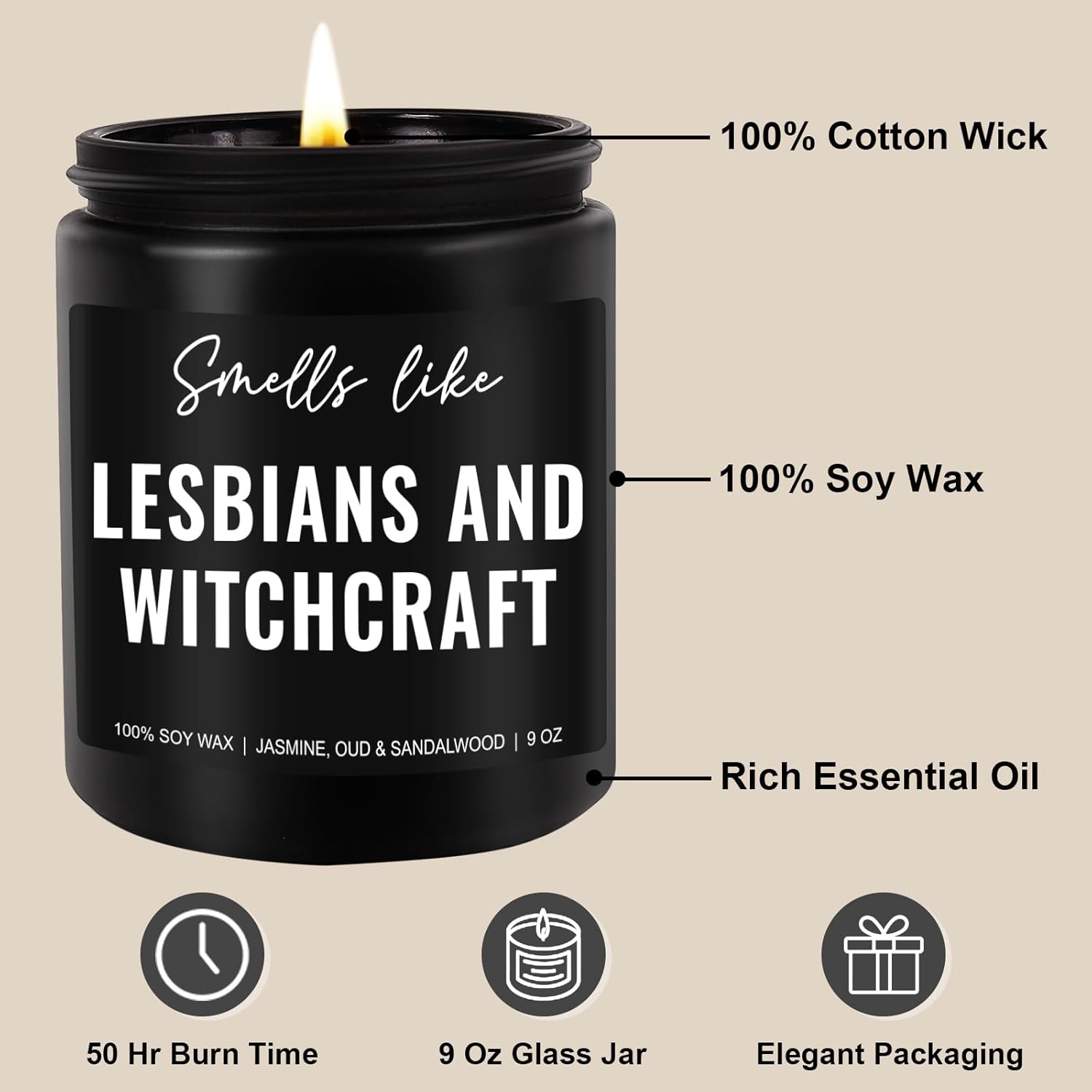Lesbians and Witchcraft Candle - Funny Gift for Women