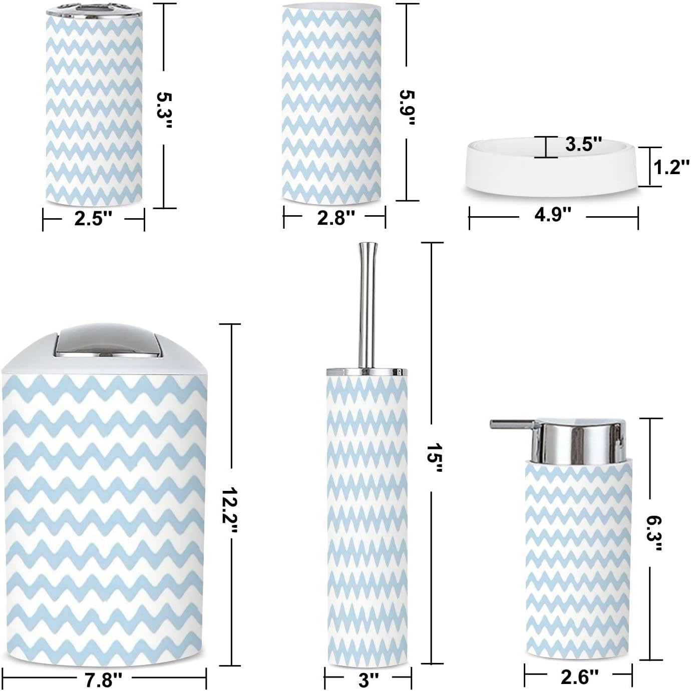 6-Piece Boho Bathroom Accessories Set