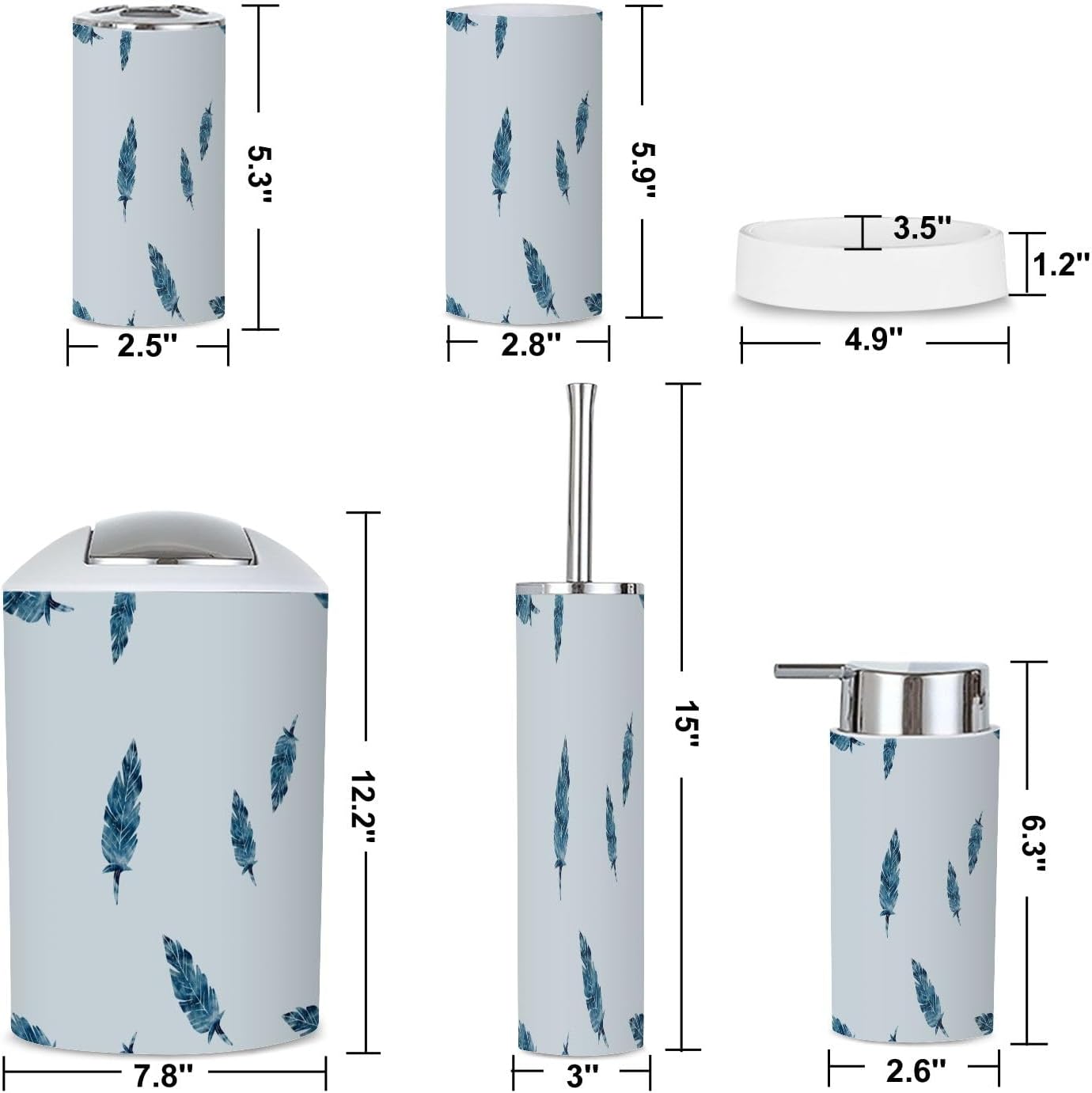 Bath 6-Piece Bathroom Accessories Set
