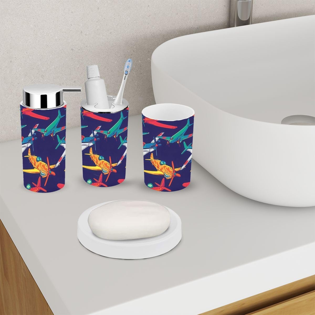 Stylish 6-Piece Bathroom Accessory Set for Clean Eco-Friendly Living
