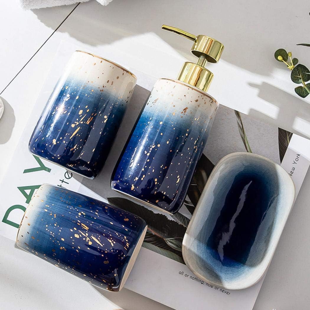 Gradient Blue Ceramic Bathroom Accessory Set for Home