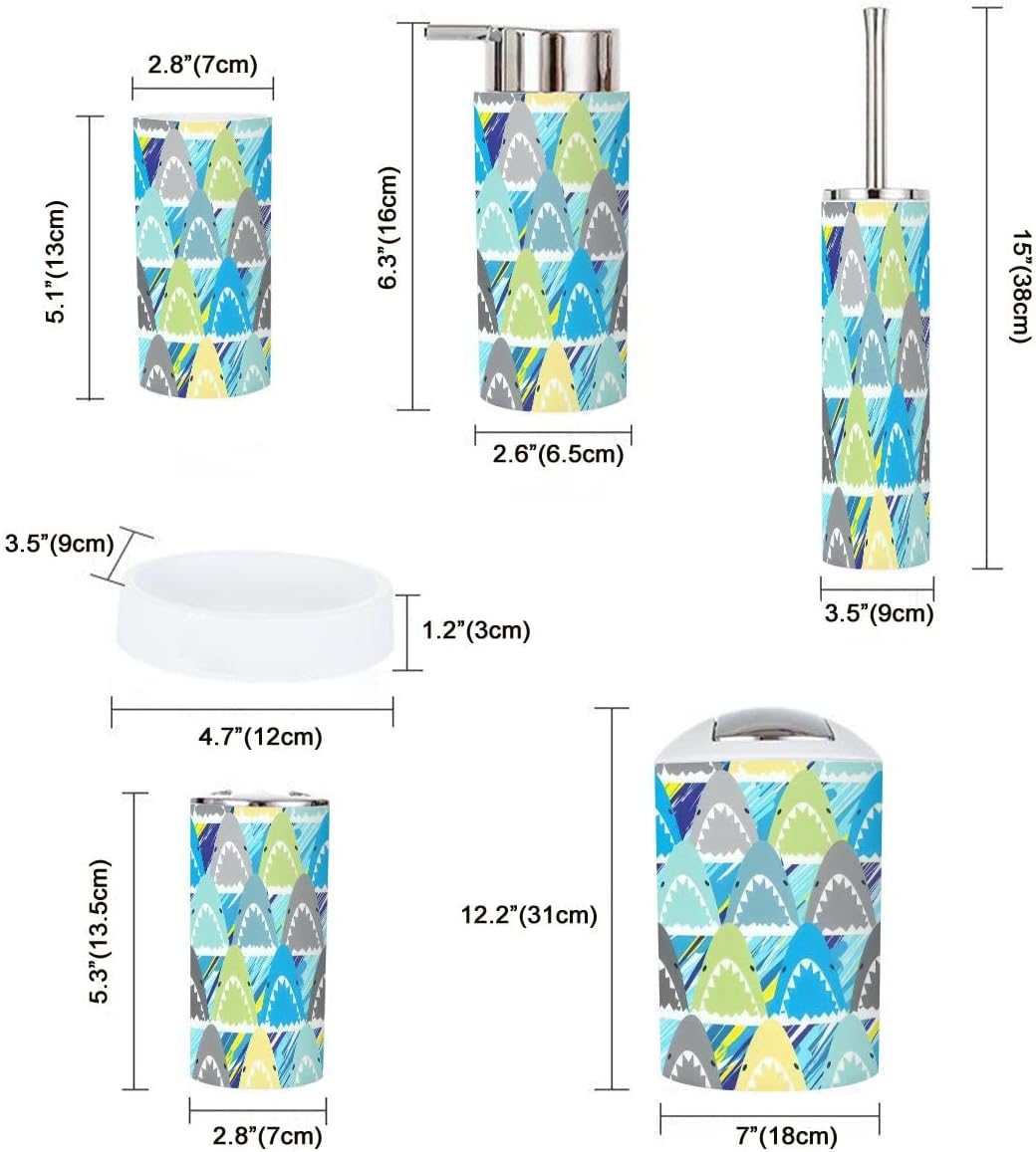 6-Piece Multicolored Bathroom Accessories Set