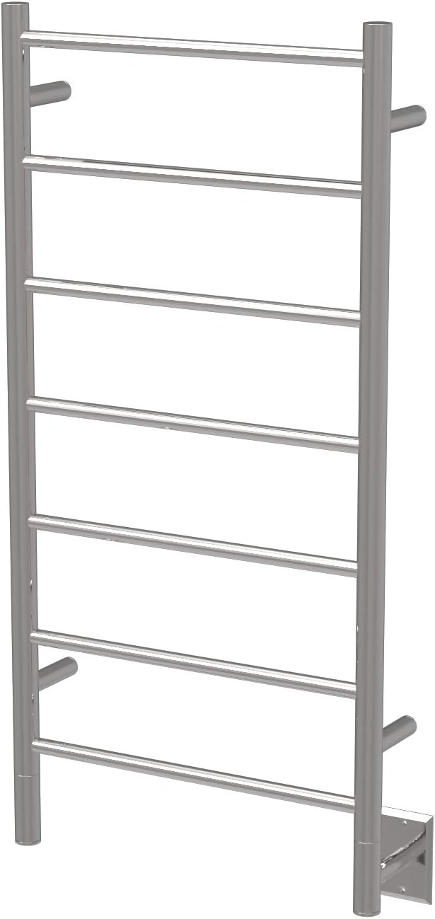 Amba Jeeves FSP Model F-Straight 7-Bar Hardwired Towel Warmer in Polished