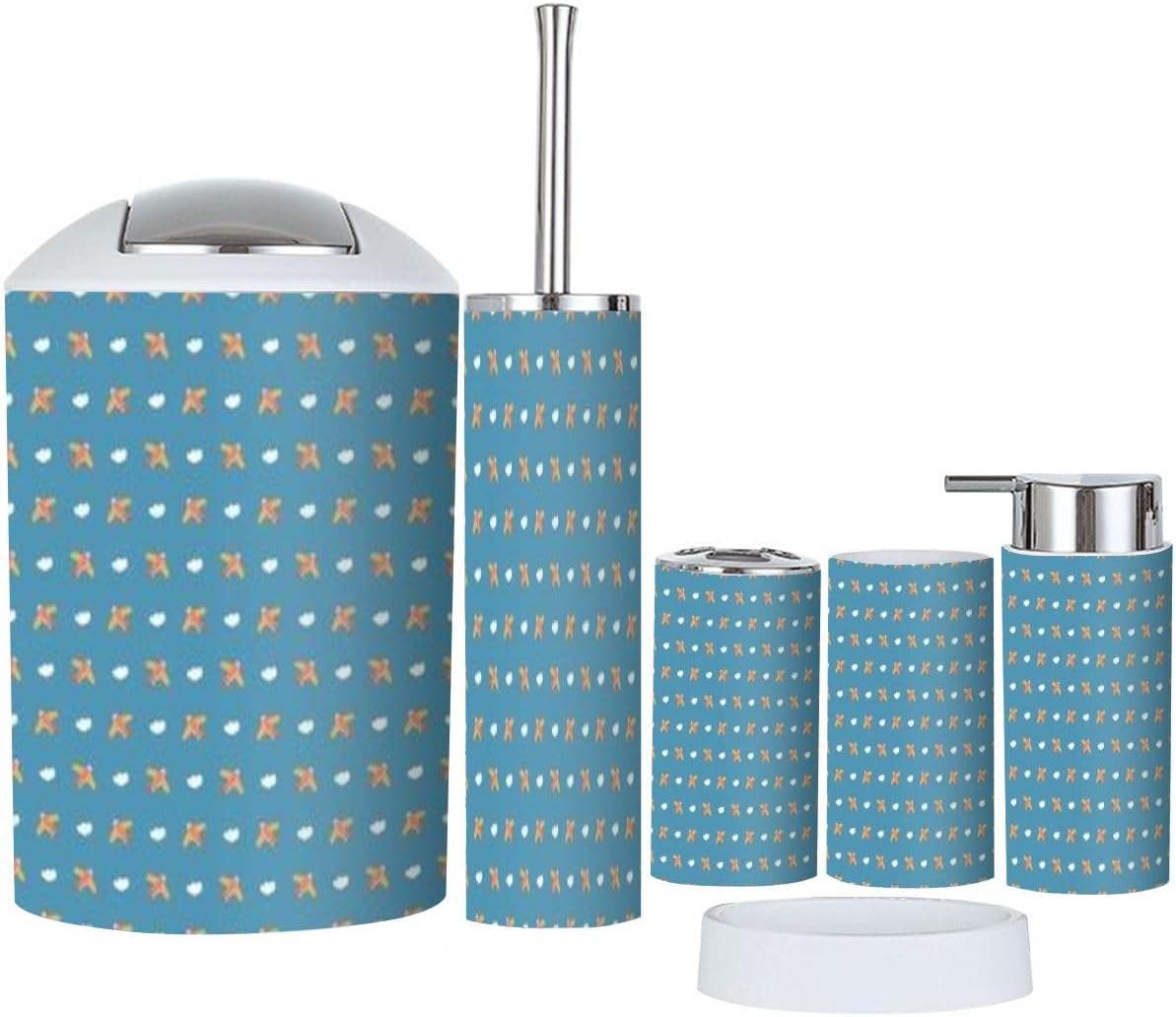 XNGJEMVWXO Bathroom Accessory Set - 6 Piece Cute Organizer Kit