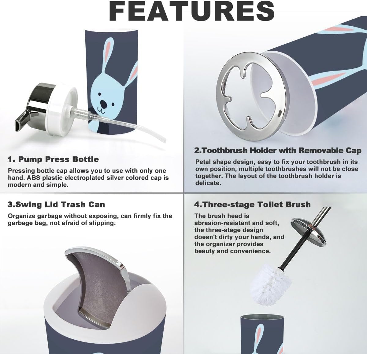 Bathroom Accessories Set 6 Pcs Style Function