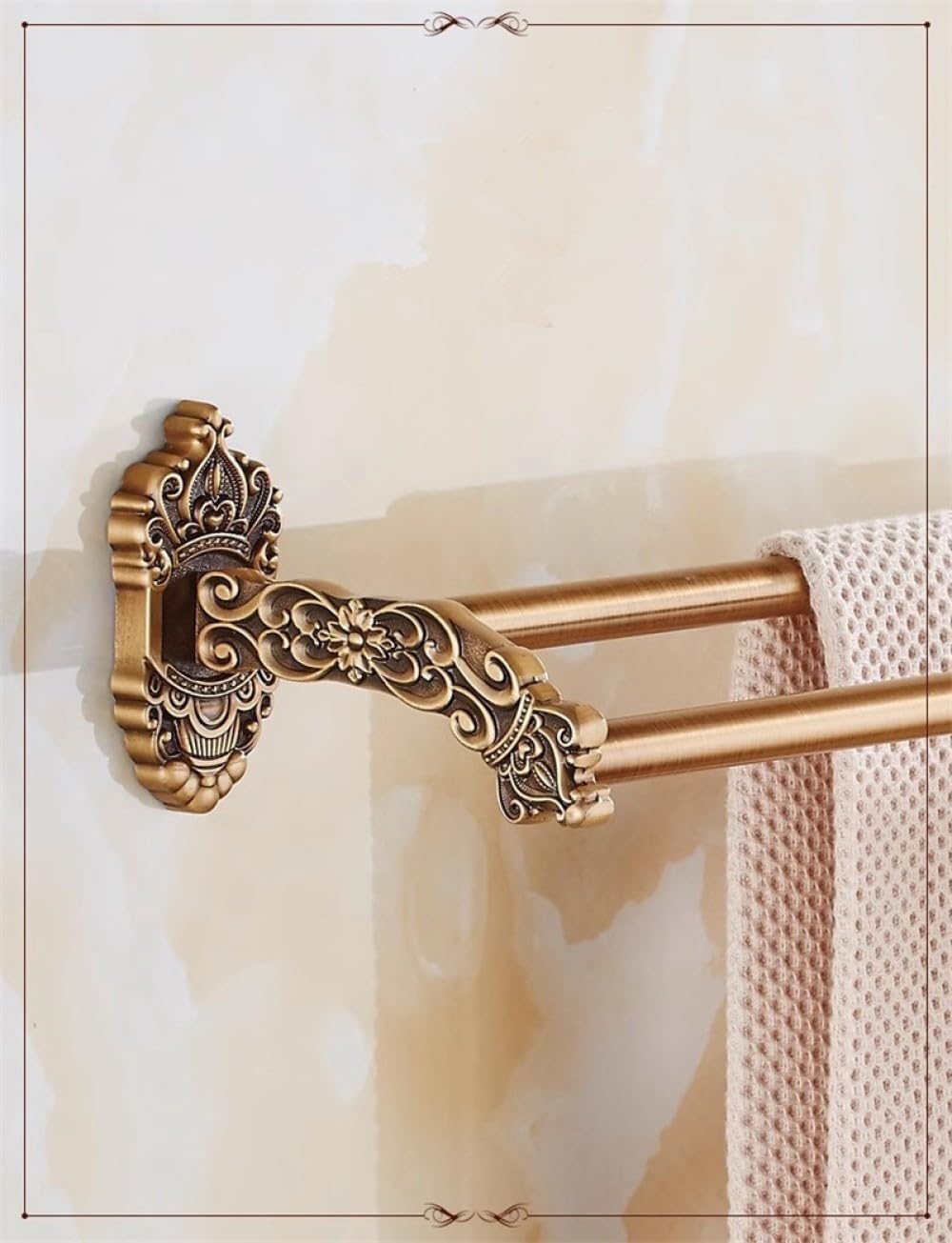 Antique Bronze Aluminum Bathroom Towel Rack with Modern Design
