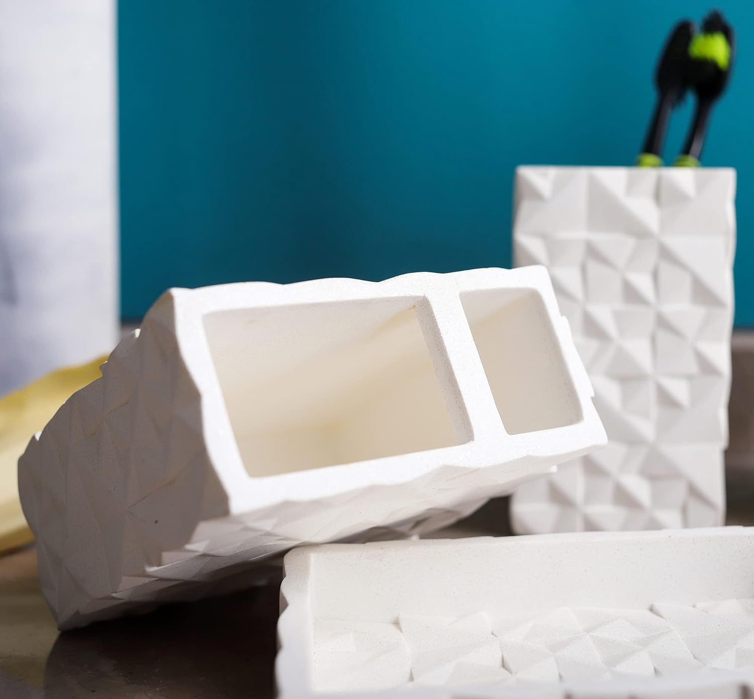 Nestled Pure Resin 4-Piece Bathroom Accessories Set for Luxurious Style