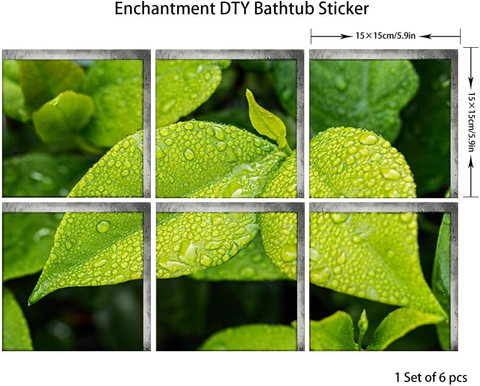 Non Slip Bathtub Stickers Square for Adults 59x59 Inch x 6pcs