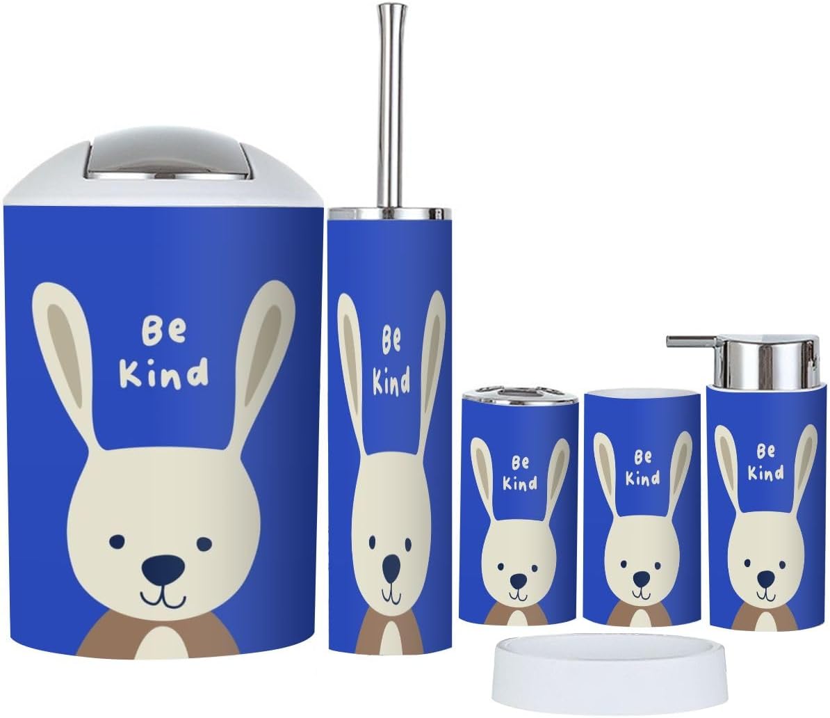 Bathroom Accessories Set 6 Pcs Nursery Wall Art Animals