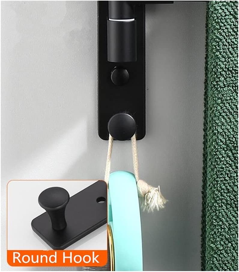 Black Towel Holder for Bathroom with Swivel