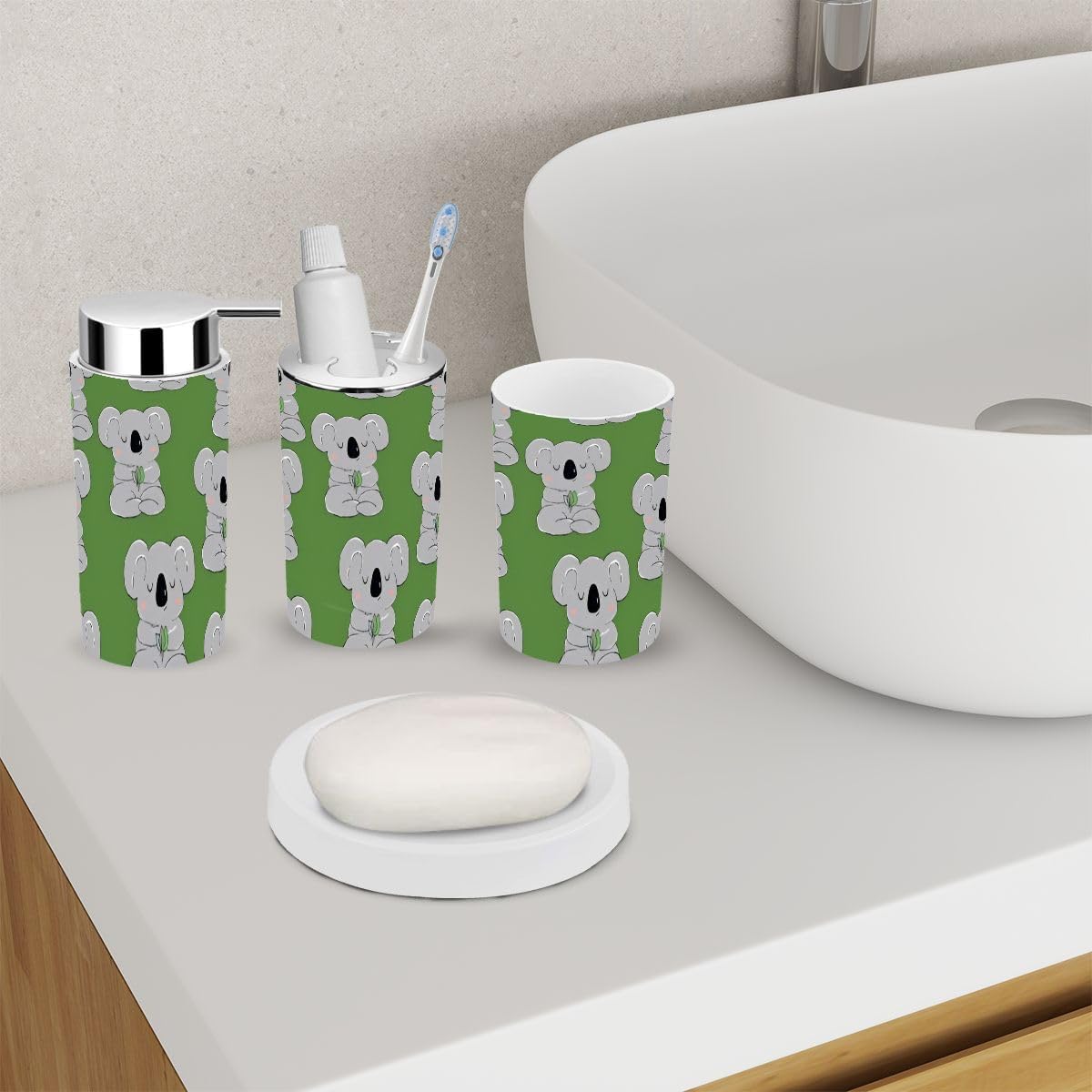 6 Piece Cute Animal Bathroom Accessory Set