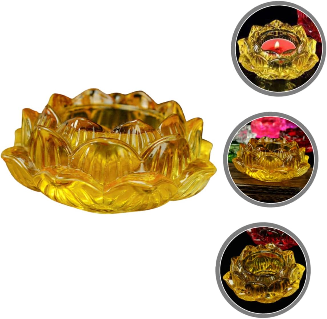 Buddha Lotus Glass Candle Holder