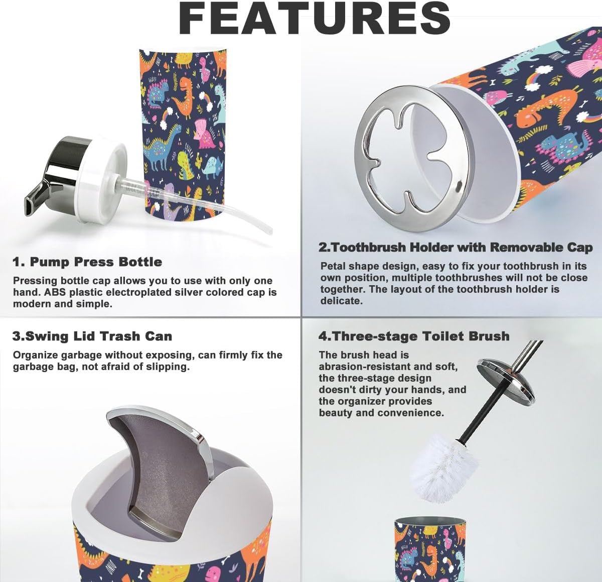 Bathroom Accessories Set with 6-Piece Collection