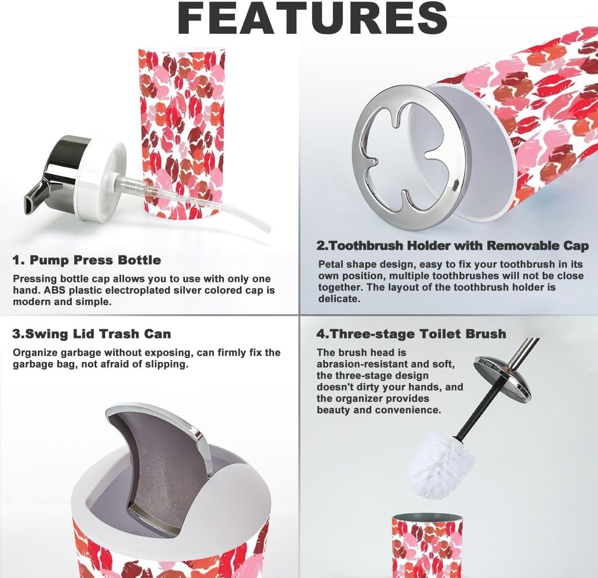 Bath Time FunXNGJEMVWXOBathroom Accessory Set 6 Piece