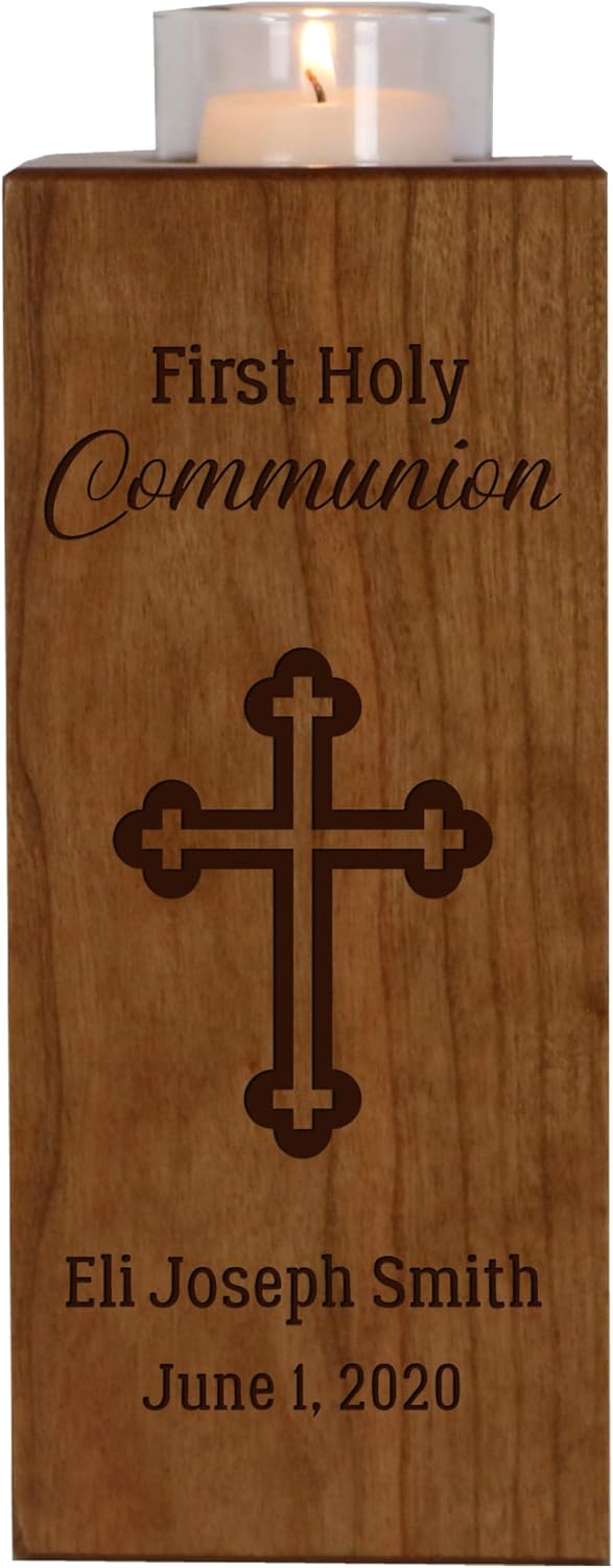 LifeSong Milestones Baptism Candle Holder for Boy or Girl