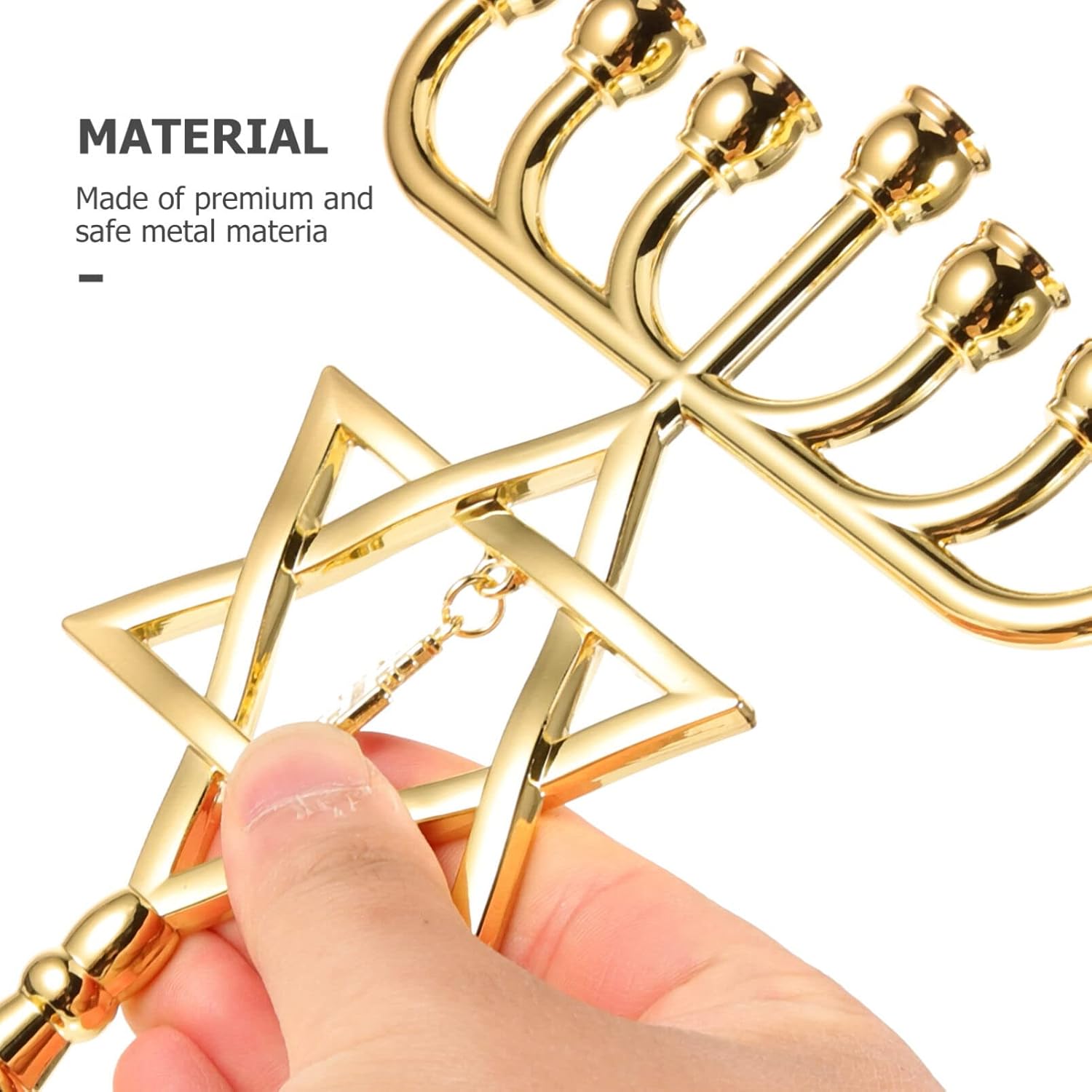 EXCEART 7-Branch Metal Candlestick Holder for Chanukah