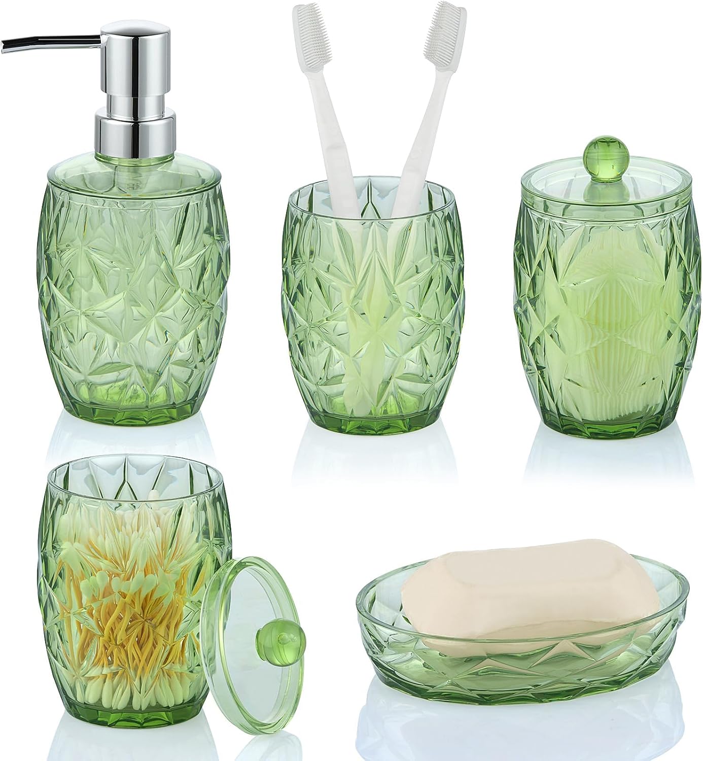 Green Bathroom Accessories Set 5pcs