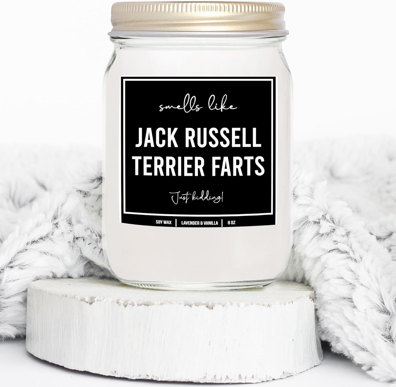 Jack Russell Terrier Candle 8oz Mahogany