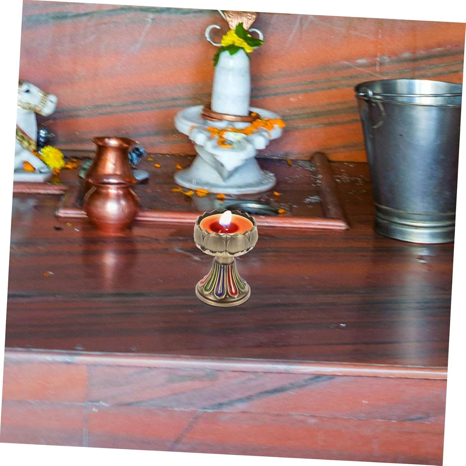 Buddhist Lotus Tea Light Candle Holder for Altar and Temple