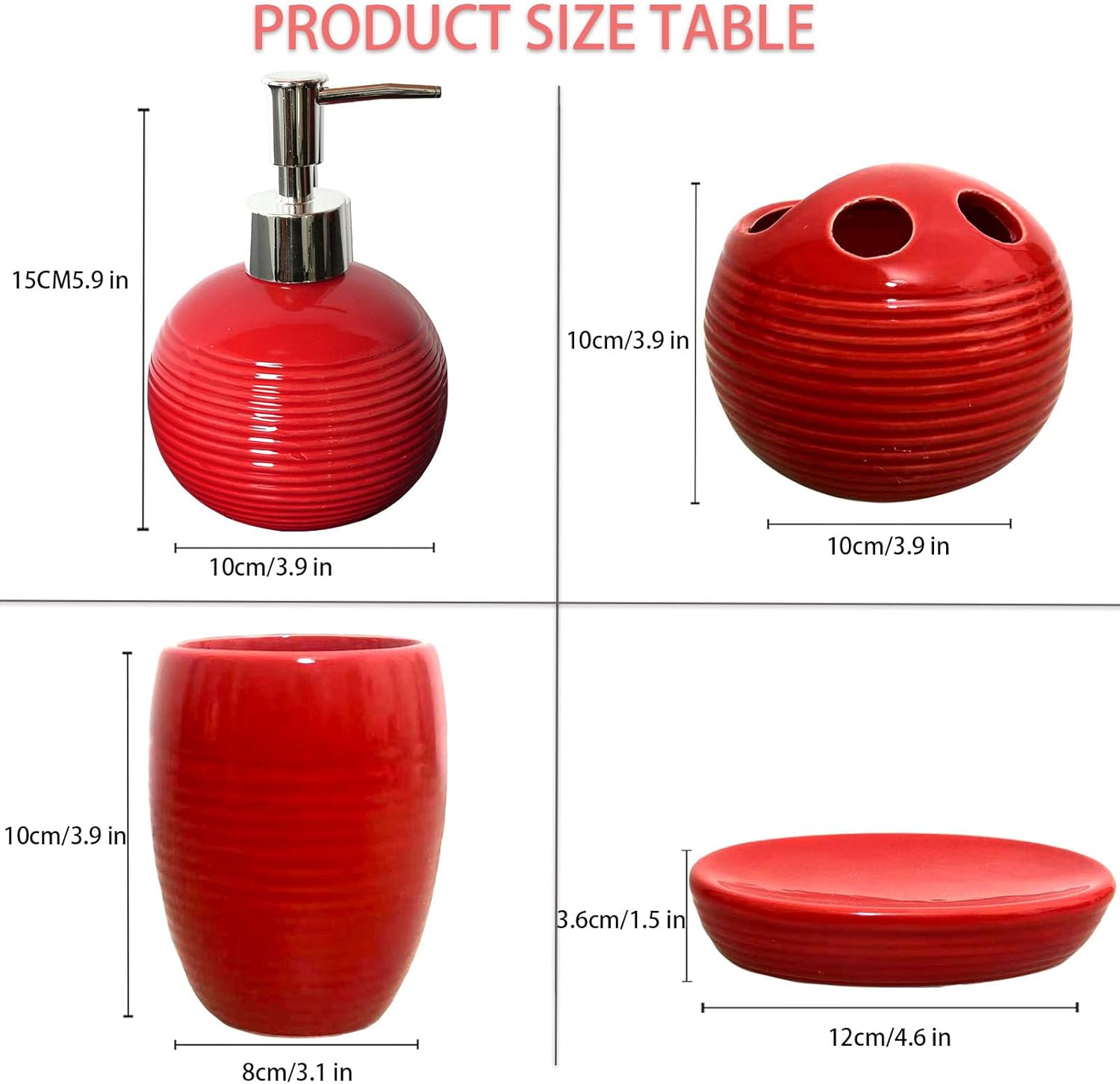 4-Piece Ceramic Bathroom Accessory Set