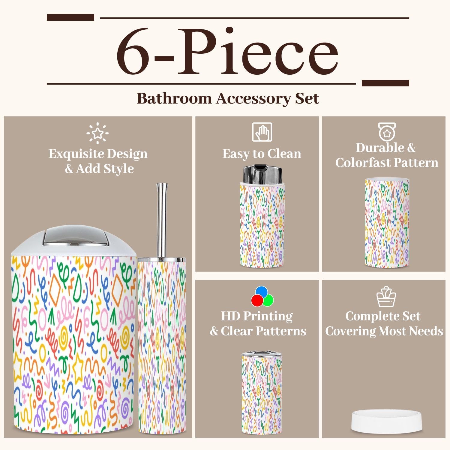 6-Piece Bathroom Accessories Set