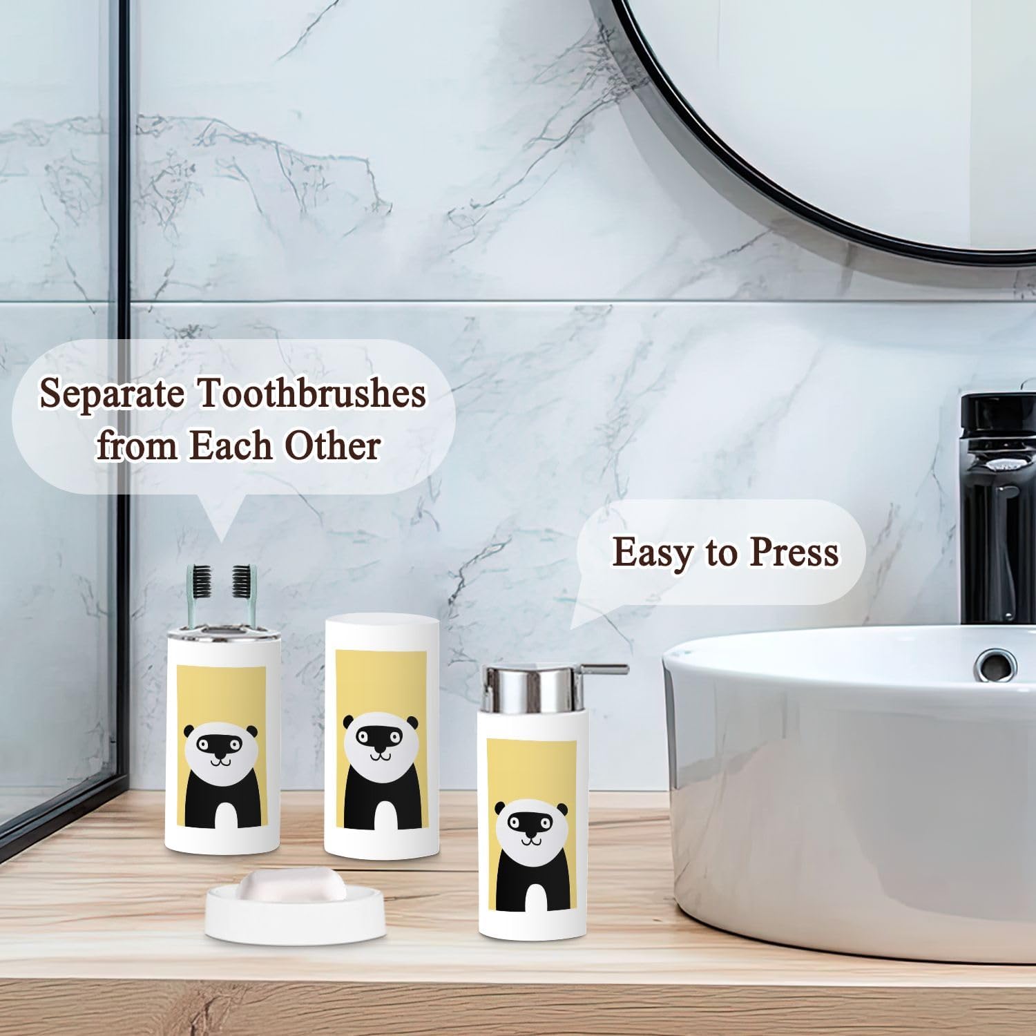 Bathroom Accessories Set 6 Pcs Modern Decor 1