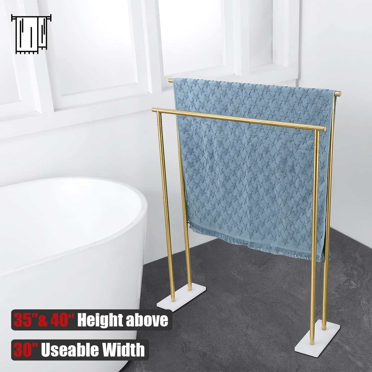 JQK Bath Towel Bar Gold 30 inch