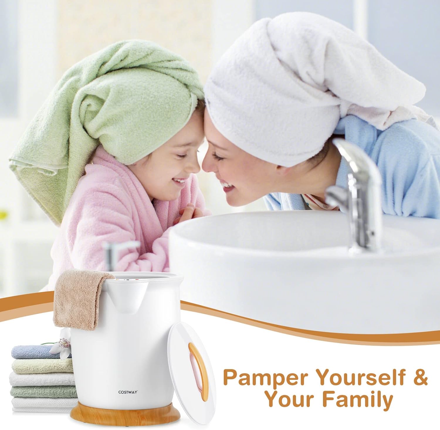 Costway Bucket Towel Warmer With Fragrance Holder