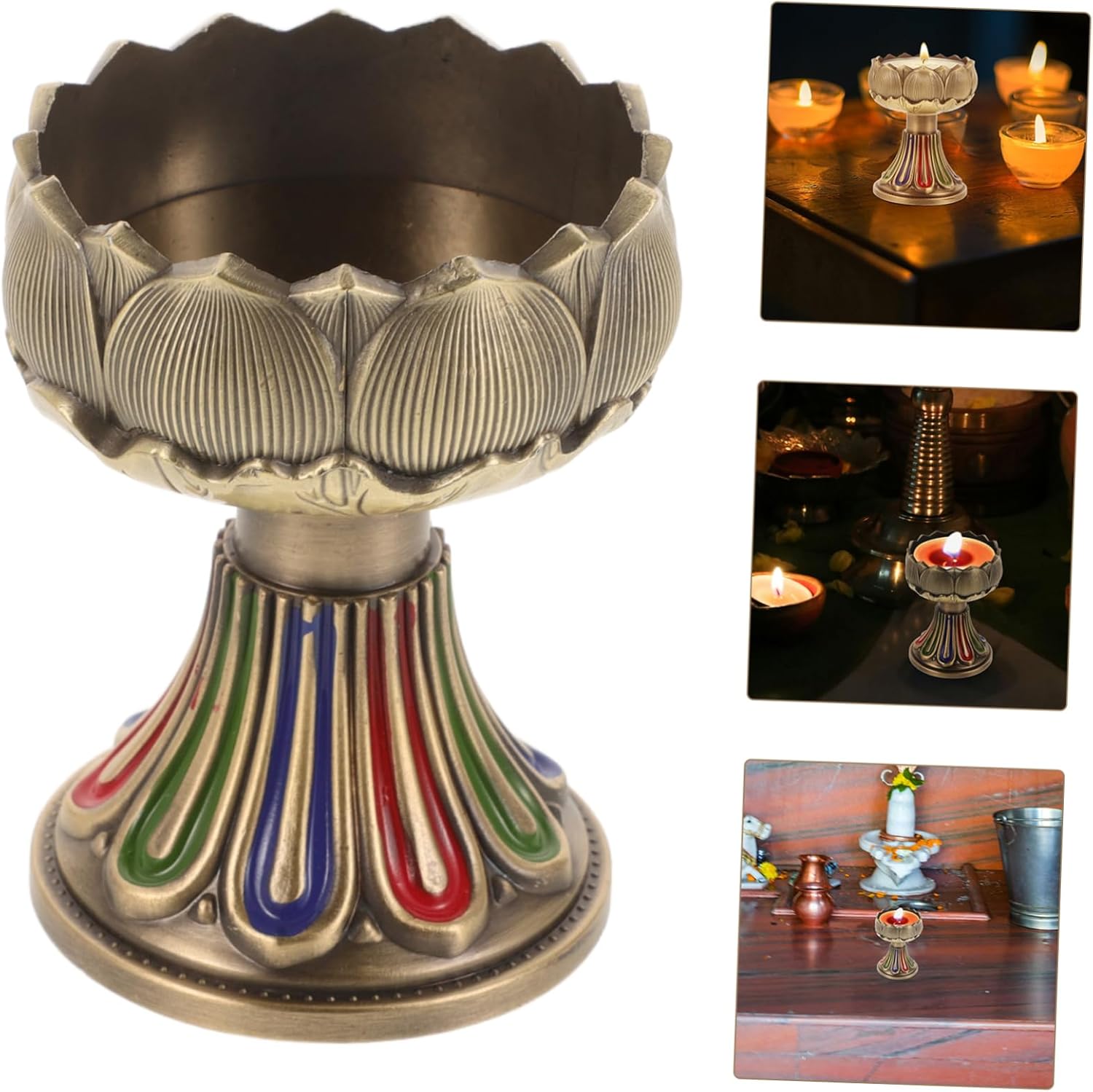 Buddhist Lotus Tea Light Candle Holder for Altar and Temple