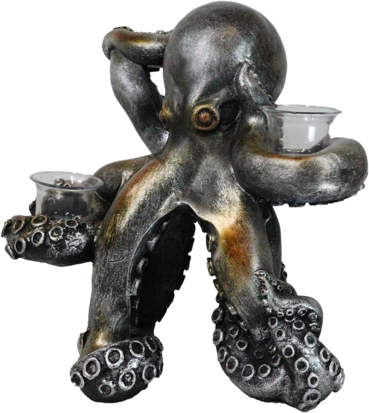 Ebros Rustic Holiday Octopus Candle Holder Statue 125 H