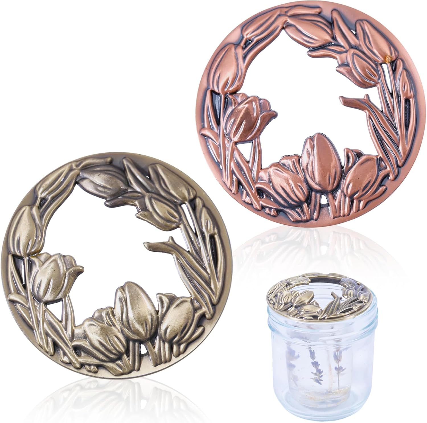 GLOWING HOLIDAY TULIP LID JARS