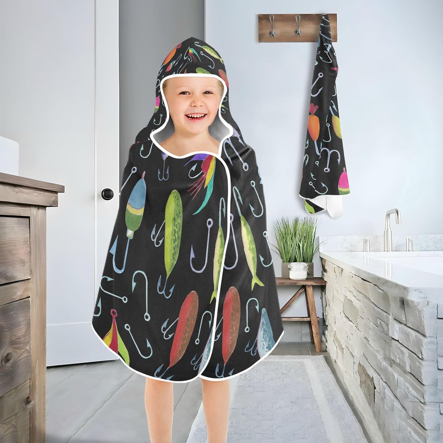 Wfrish Kids Hooded Beach Towel Wrap