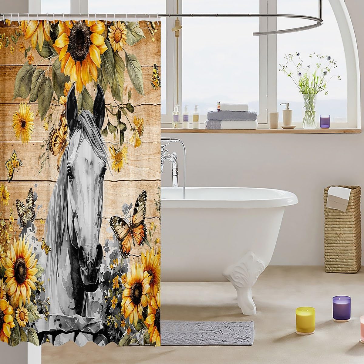 Feelyou Girls Horse Shower Curtain 72x72