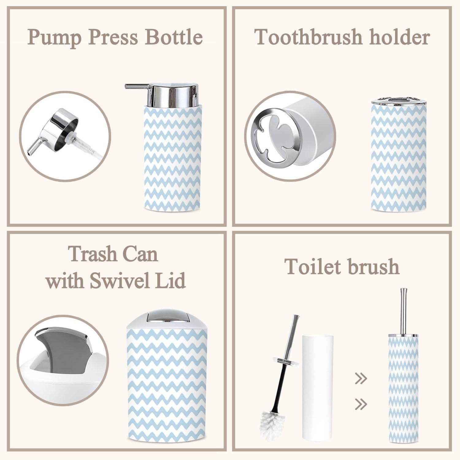 6-Piece Boho Bathroom Accessories Set