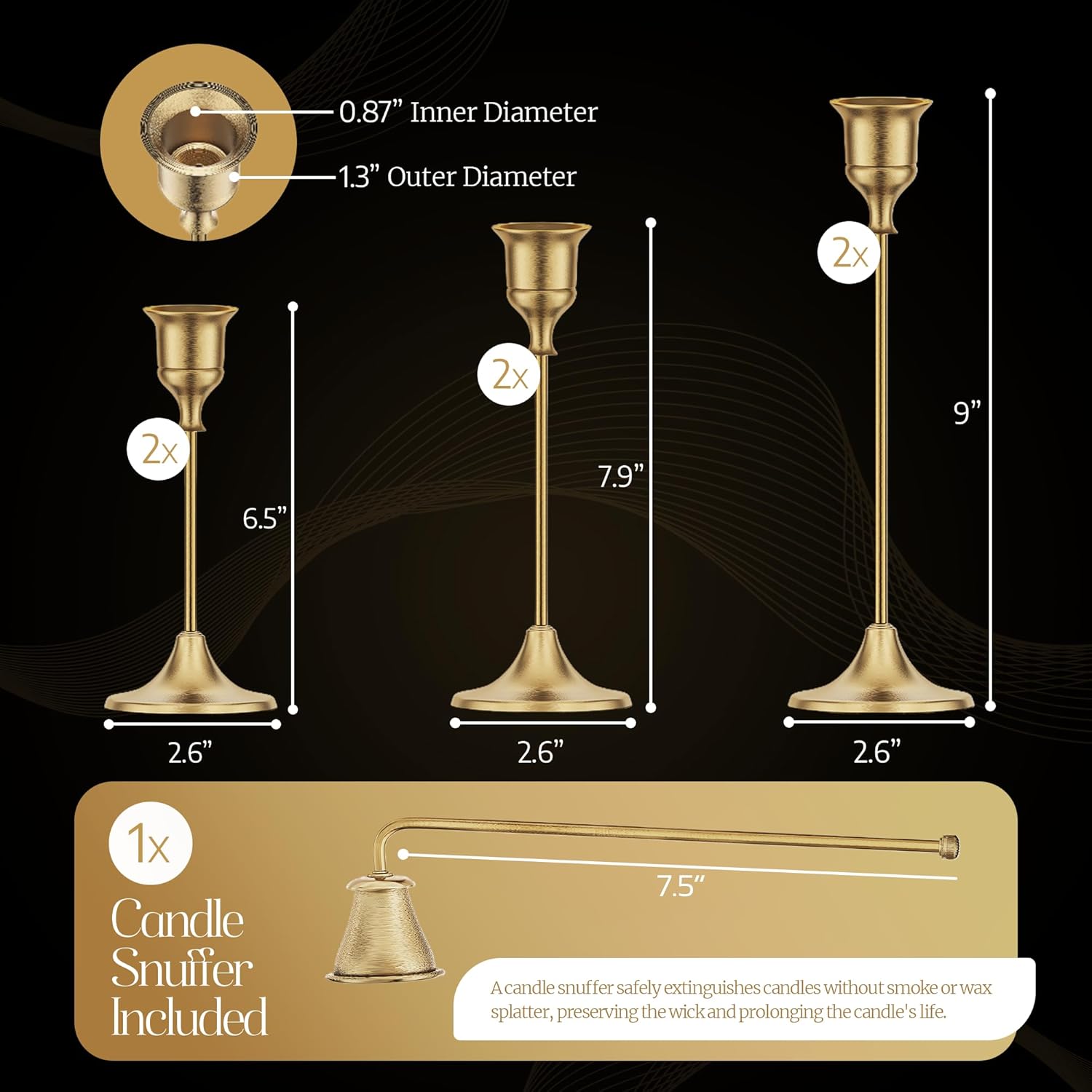 Elegant Gold Candlestick Holders for Dining and Events