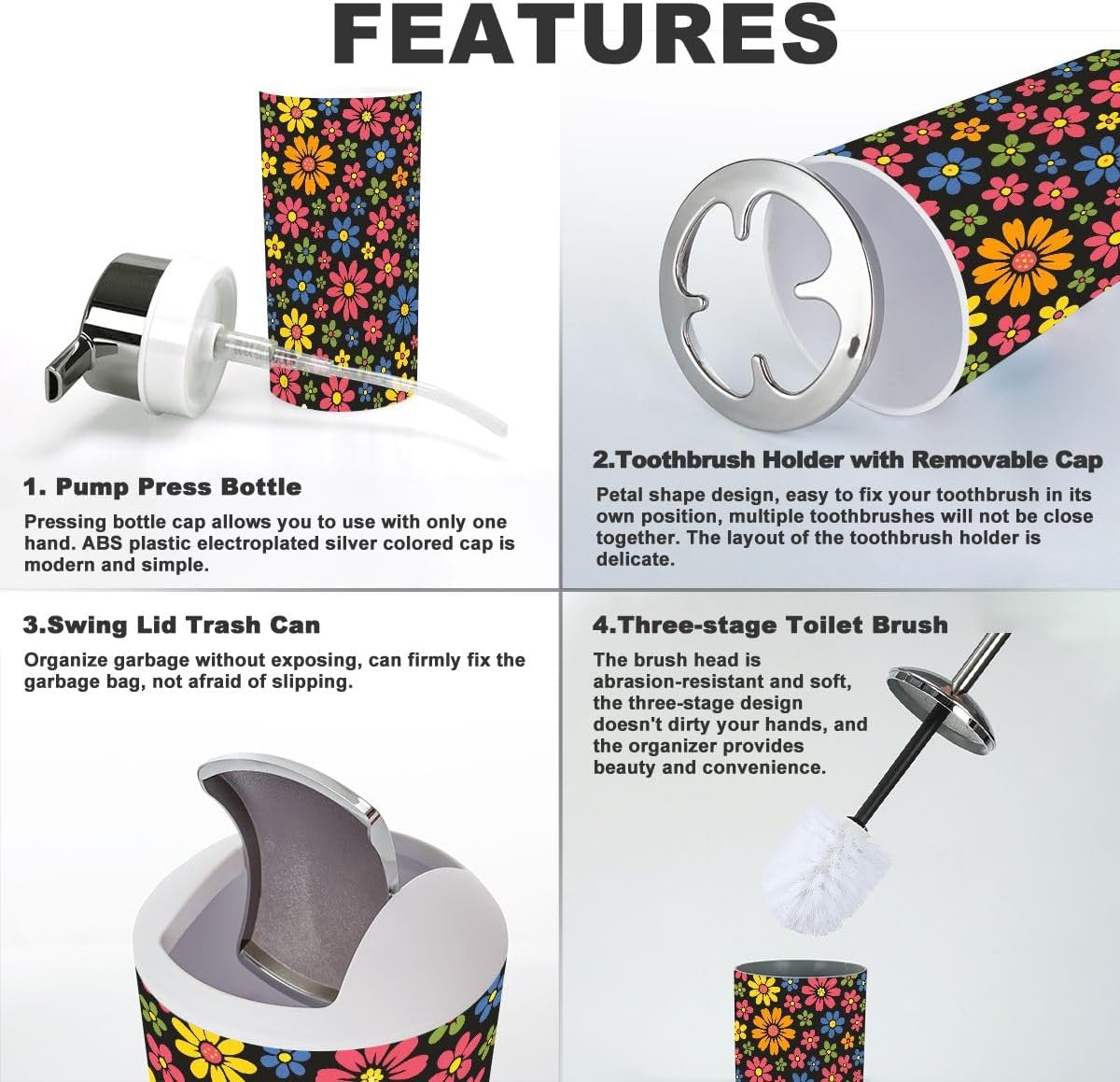 XNGJEMVWXO 6-Piece Bathroom Set Durable and Stylish for Home Travel