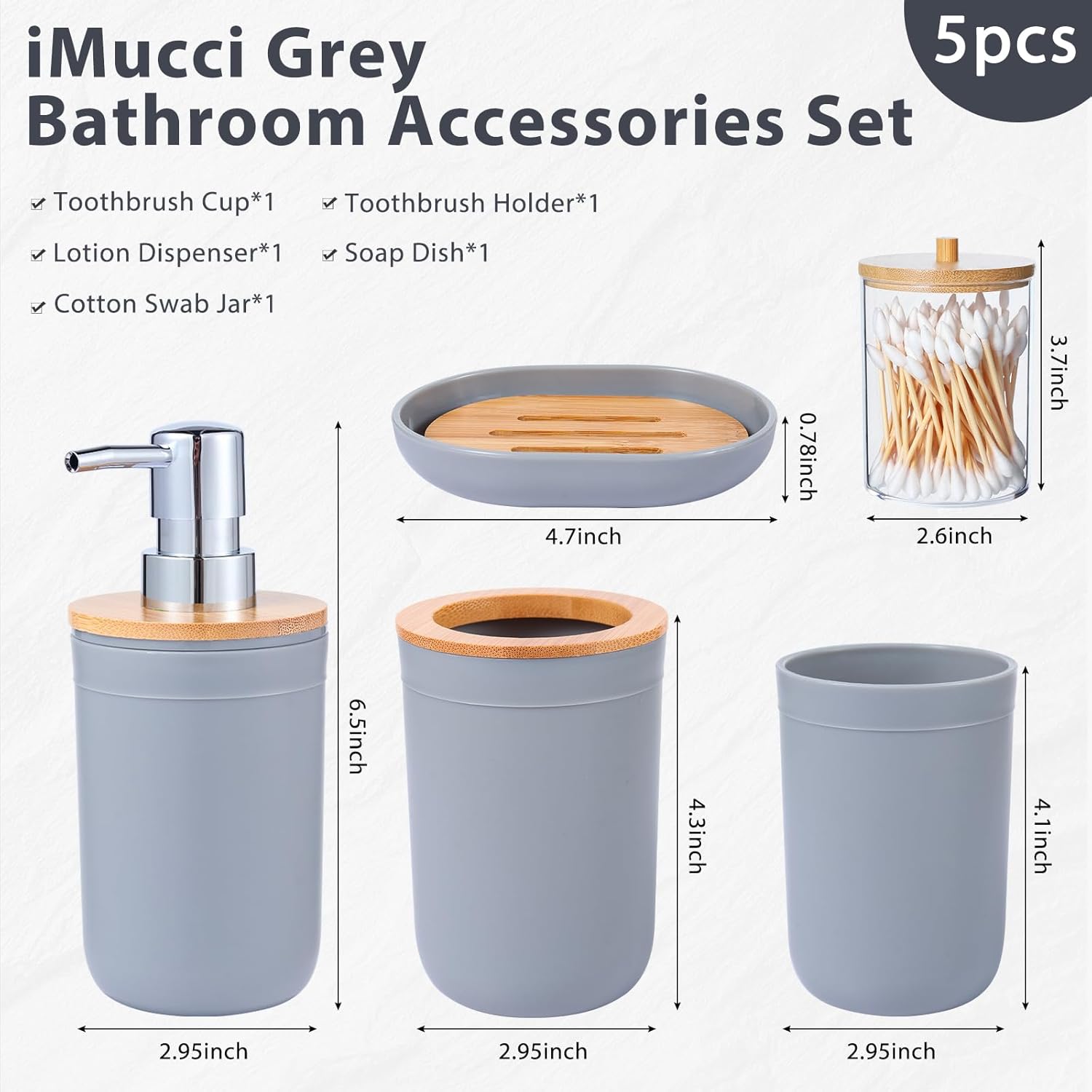 iMucci 5-Piece Bathroom Accessory Set