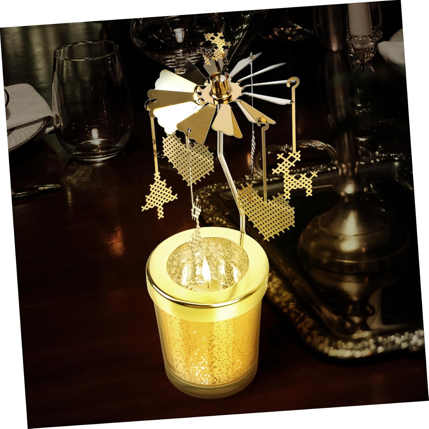 Creative Rotary Candle Holder -Sturdy Elegant for Romantic Settings