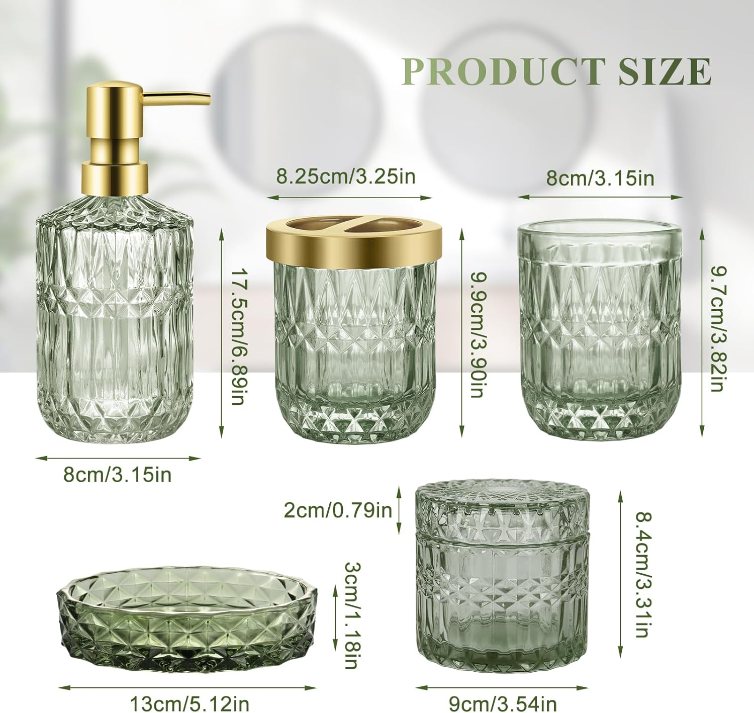 Elegant Glass Bathroom Accessory Set