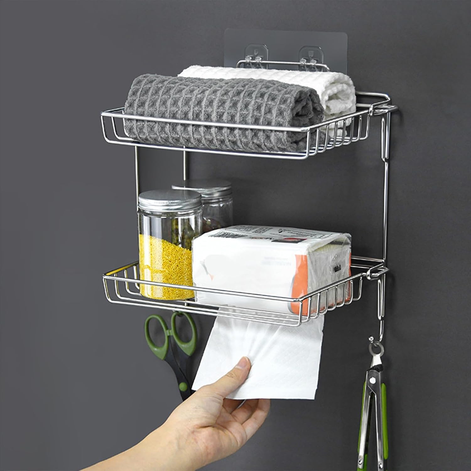 Secure Folding Organizing Rack for the Bathroom