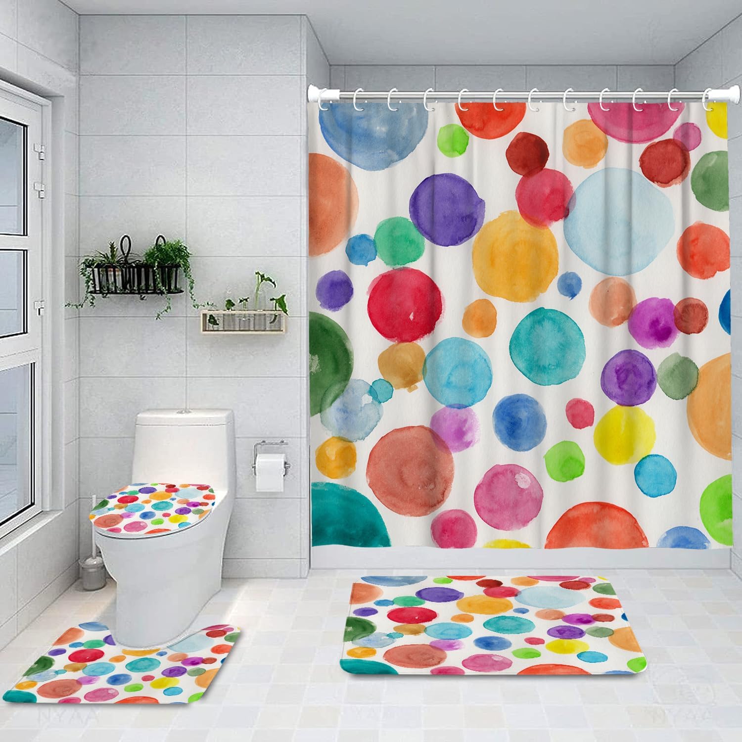 Ansouyi 4-Piece Bathroom Set Waterproof Durable